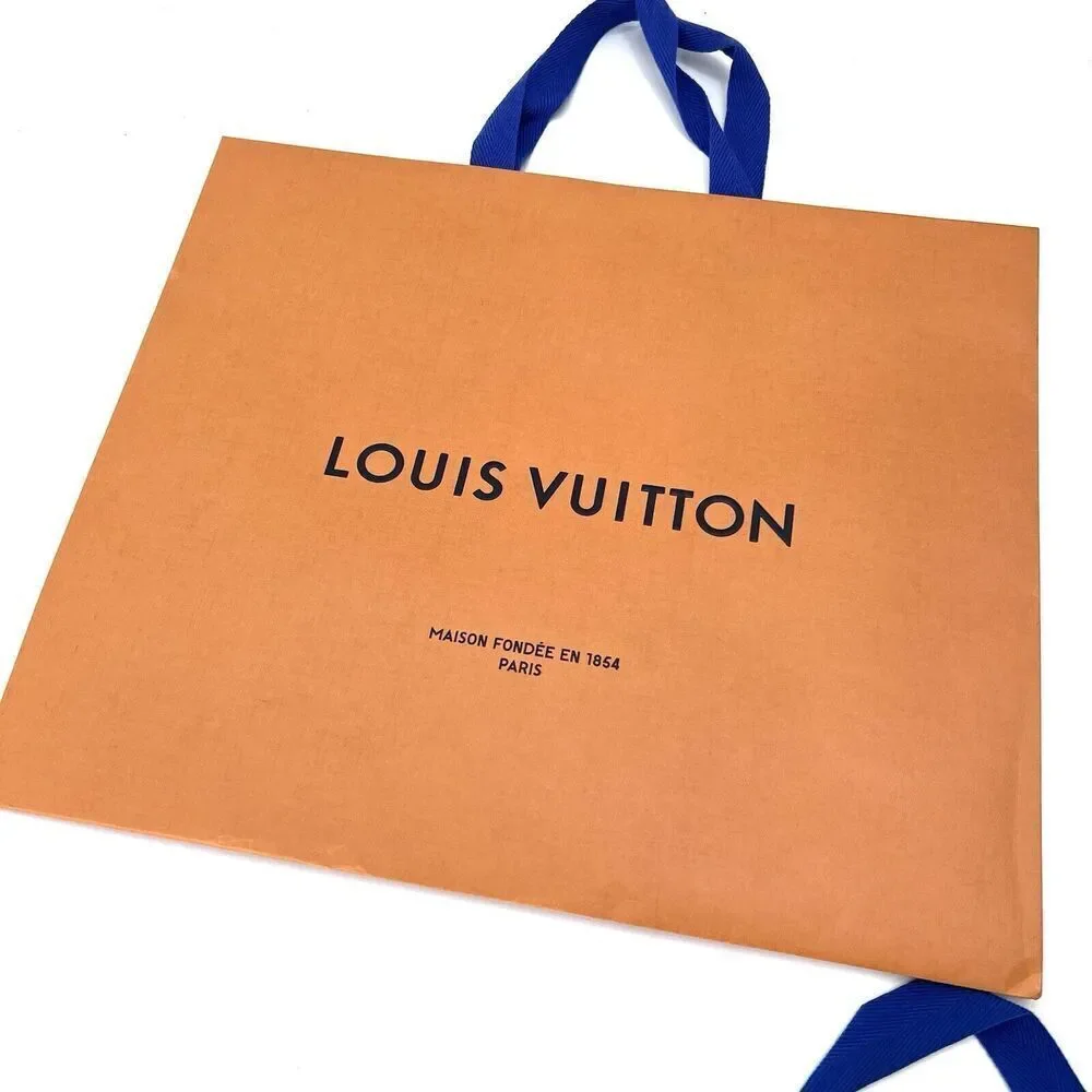 Louis Vuitton LOT Various Sizes Orange Gift Tote Bags & Card With Ribbon